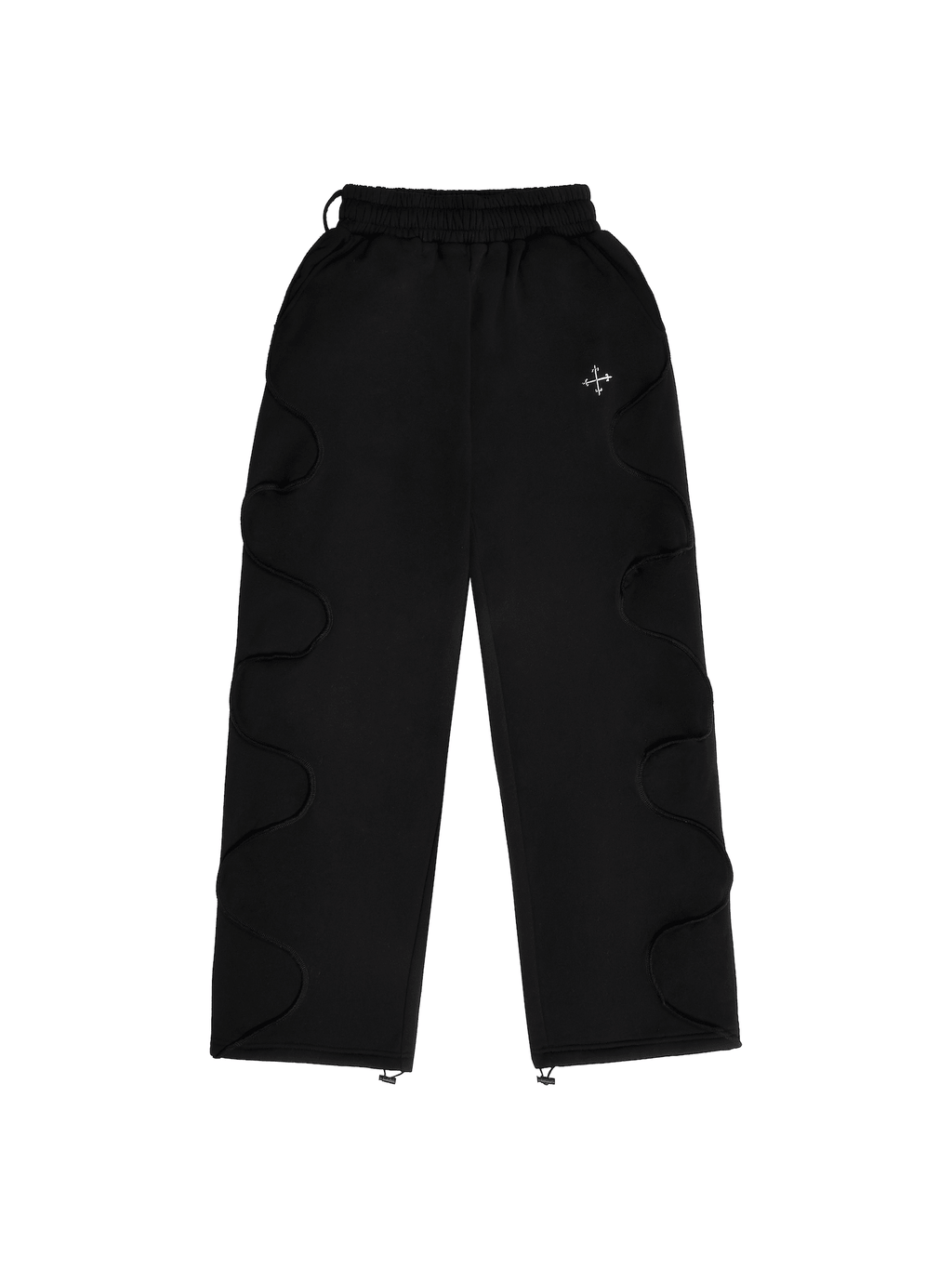 WAVY BAGGY SWEATPANTS - BLACK - SAINT MIND