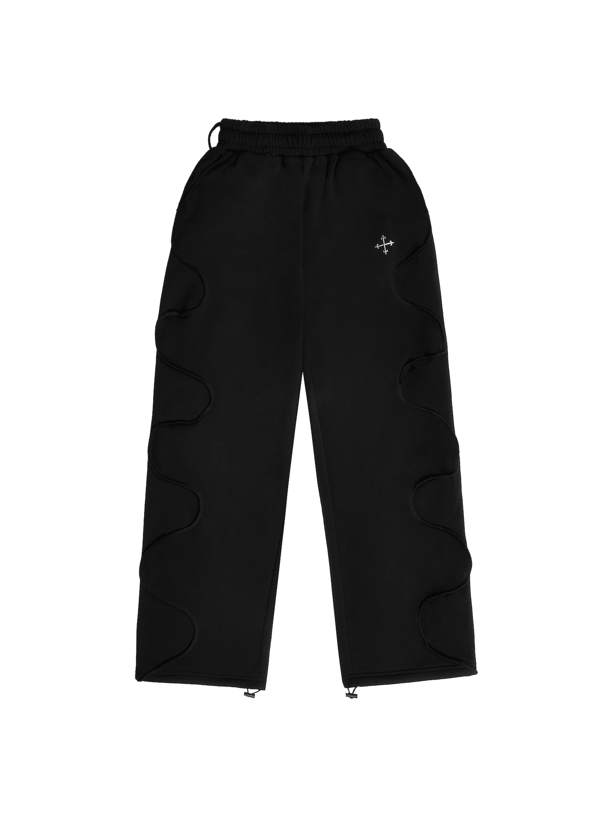 WAVY BAGGY SWEATPANTS - BLACK - SAINT MIND