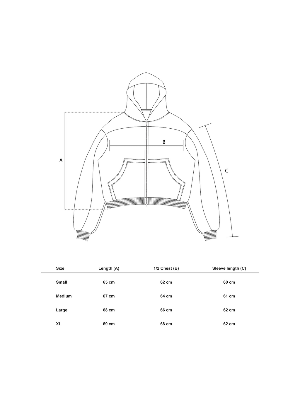 WAVY ZIP UP HOODIE - BLACK