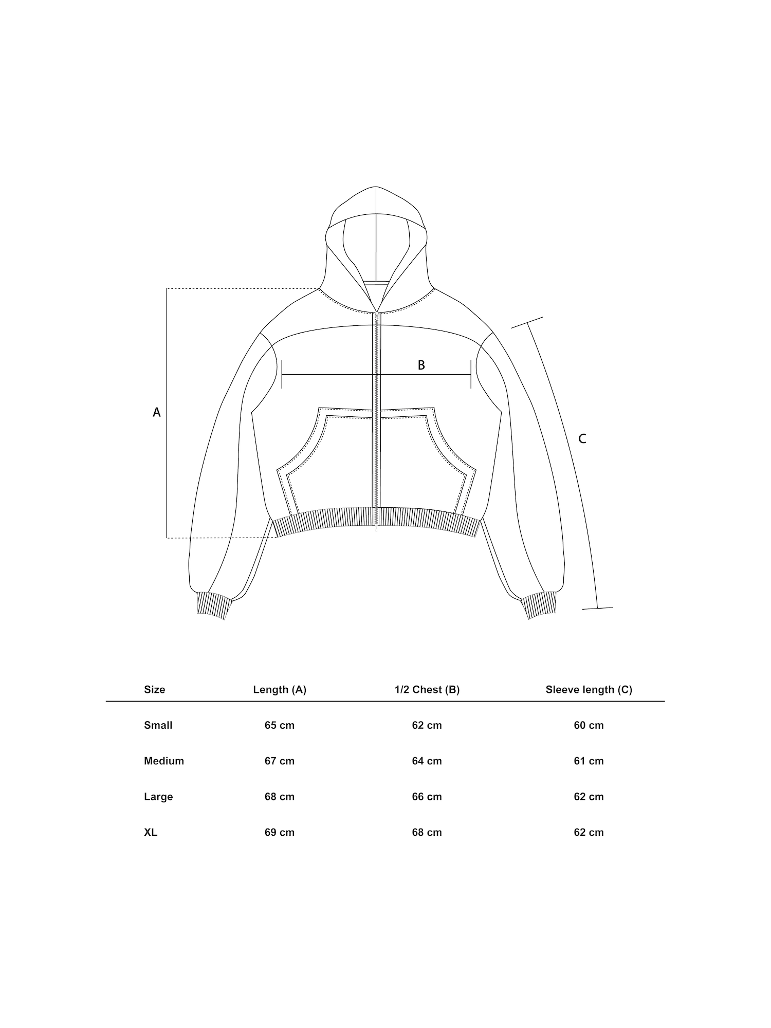 WAVY ZIP UP HOODIE - BLACK
